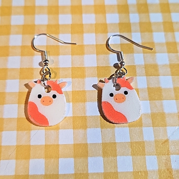 Jenny The Cow Squishmallow Earrings - Picture 1 of 4